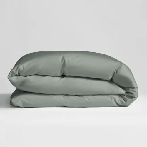 Påslakan Naked Percale Agave Green 250 TC i biodynamisk Giza 86-bomull, Ogland